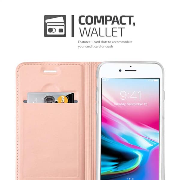 Deksel til iPhone 7 / 7S / 8 / SE 2020 Lommebokdeksel med magnetisk lukking, stativfunksjon og kortlomme