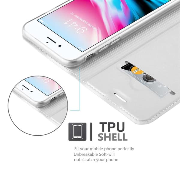 Deksel til iPhone 7 / 7S / 8 / SE 2020 Lommebokdeksel med magnetisk lukking, stativfunksjon og kortlomme
