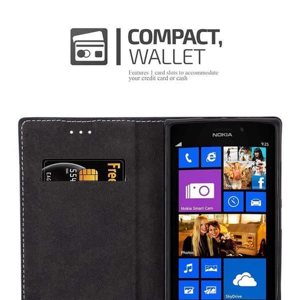 Fordral för Nokia Lumia 925 Skal med magnetisk stängning, ståfunktion och kortficka Mobilskydd