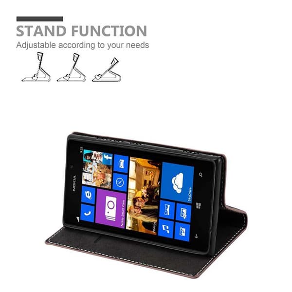 Lommebokdeksel til Nokia Lumia 925 Deksel med magnetisk lukking, stativfunksjon og kortlomme