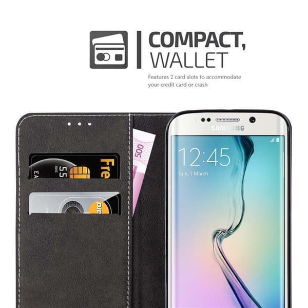Fordral för Samsung Galaxy S6 EDGE PLUS Skal med magnetisk stängning, ståfunktion och kortficka Mobilskydd