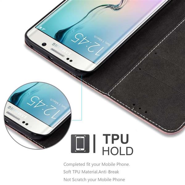 Fordral för Samsung Galaxy S6 EDGE PLUS Skal med magnetisk stängning, ståfunktion och kortficka Mobilskydd