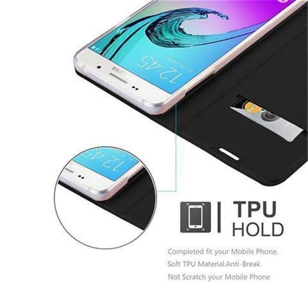 Deksel til Samsung Galaxy A3 2016 Lommebokdeksel med magnetisk lukking, stativfunksjon og kortlomme