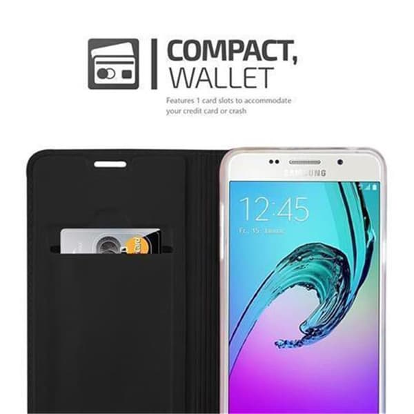 Deksel til Samsung Galaxy A3 2016 Lommebokdeksel med magnetisk lukking, stativfunksjon og kortlomme
