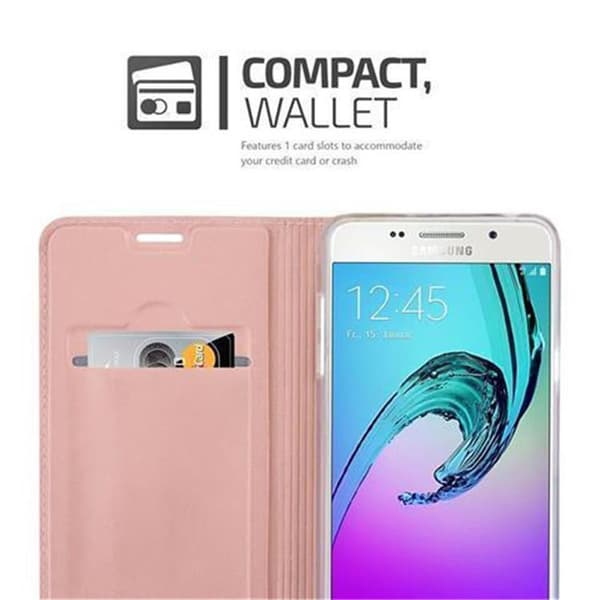 Deksel til Samsung Galaxy A3 2016 Lommebokdeksel med magnetisk lukking, stativfunksjon og kortlomme
