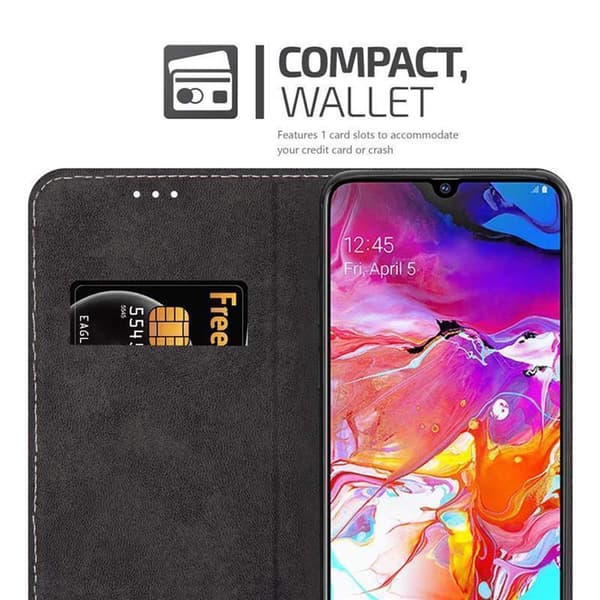 Lommebokdeksel til Samsung Galaxy A70 / A70s Deksel med magnetisk lukking, stativfunksjon og kortlomme