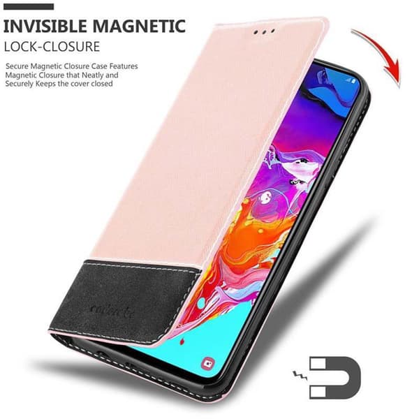 Lommebokdeksel til Samsung Galaxy A70 / A70s Deksel med magnetisk lukking, stativfunksjon og kortlomme