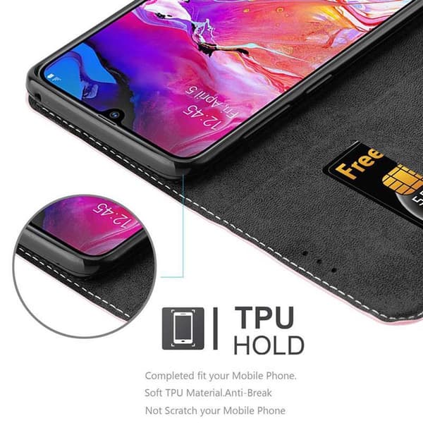 Lommebokdeksel til Samsung Galaxy A70 / A70s Deksel med magnetisk lukking, stativfunksjon og kortlomme