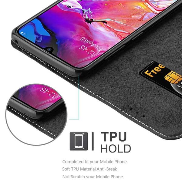 Lommebokdeksel til Samsung Galaxy A70 / A70s Deksel med magnetisk lukking, stativfunksjon og kortlomme