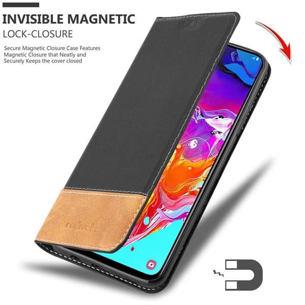 Lommebokdeksel til Samsung Galaxy A70 / A70s Deksel med magnetisk lukking, stativfunksjon og kortlomme