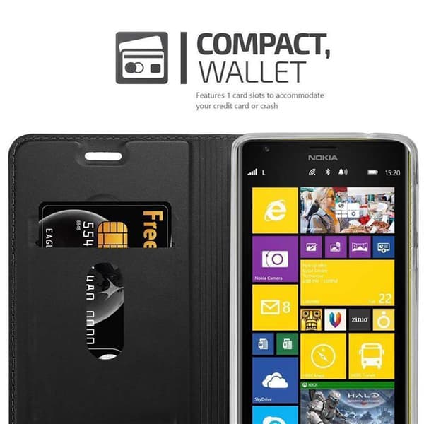 Nokia Lumia 1520 Skal Fodral med magnetisk stängning, ståfunktion och kortficka Mobilskydd