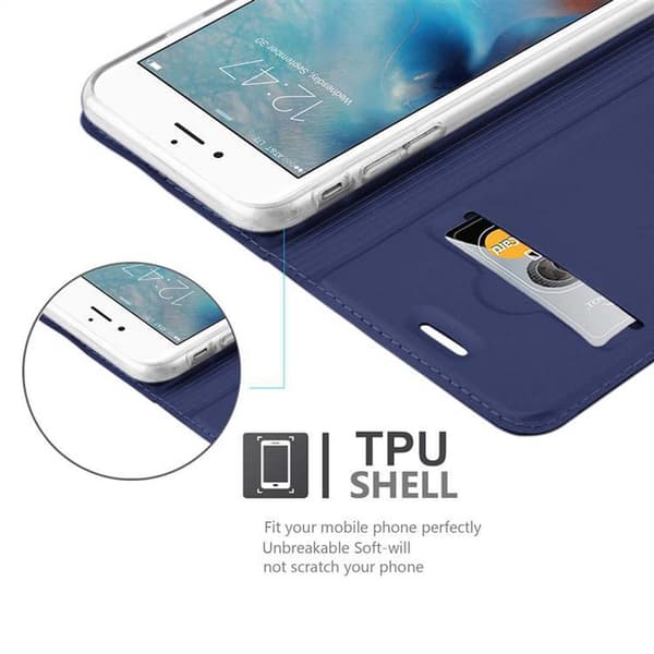 iPhone 6 PLUS / 6S PLUS Suojakotelo Suojakuori Lompakkokotelo Matkapuhelinkotelo jossa magneettisuljenta, jalusta-toiminto ja korttitasku