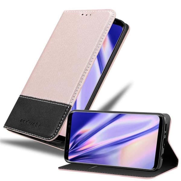 Lommebokdeksel til Samsung Galaxy S8 PLUS Deksel med magnetisk lukking, stativfunksjon og kortlomme ROSE GULL SVART