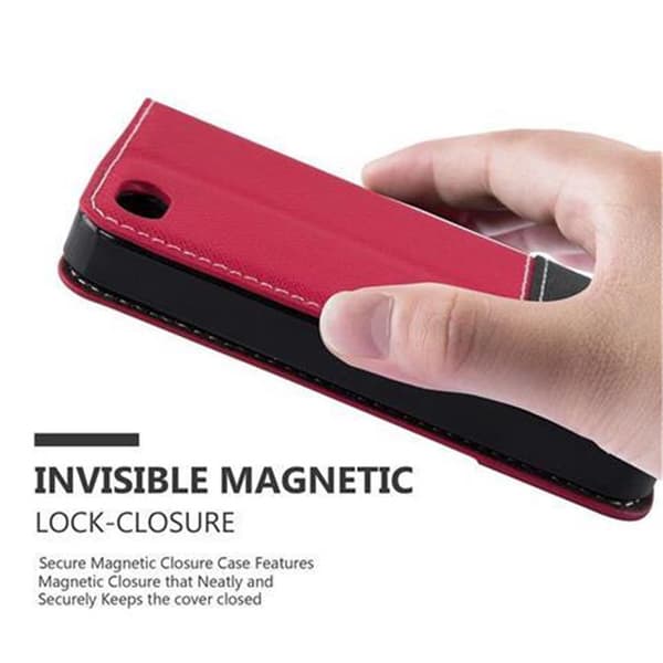 Lommebokdeksel til iPhone 4 / 4S Deksel med magnetisk lukking, stativfunksjon og kortlomme