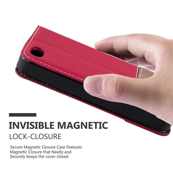Lommebokdeksel til iPhone 4 / 4S Deksel med magnetisk lukking, stativfunksjon og kortlomme