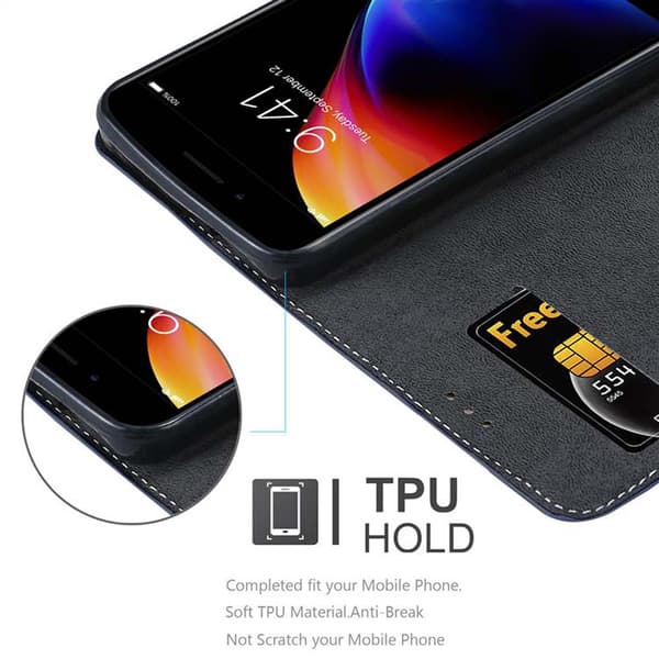 iPhone 7 PLUS / 7S PLUS / 8 PLUS Suojakotelo Suojakuori Lompakkokotelo Matkapuhelinkotelo jossa magneettisuljenta, jalusta-toiminto ja korttitasku