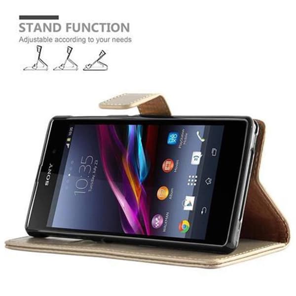 Sony Xperia Z1 Suojakotelo Suojakuori Lompakkokotelo Matkapuhelinkotelo jossa magneettisuljenta, jalusta-toiminto ja korttitasku