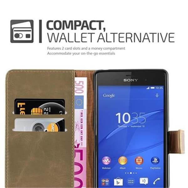 Deksel til Sony Xperia Z3 Lommebokdeksel med magnetisk lukking, stativfunksjon og kortlomme