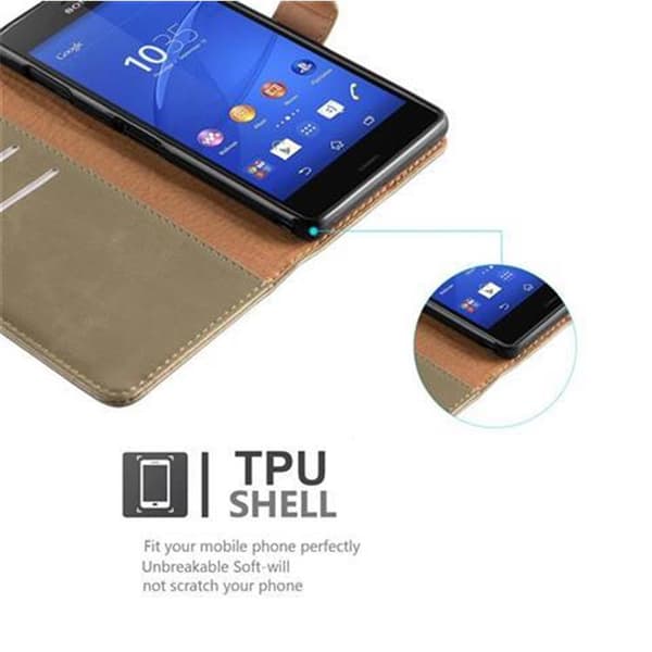 Deksel til Sony Xperia Z3 Lommebokdeksel med magnetisk lukking, stativfunksjon og kortlomme