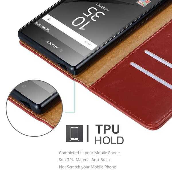 Deksel til Sony Xperia Z5 PREMIUM Lommebokdeksel med magnetisk lukking, stativfunksjon og kortlomme