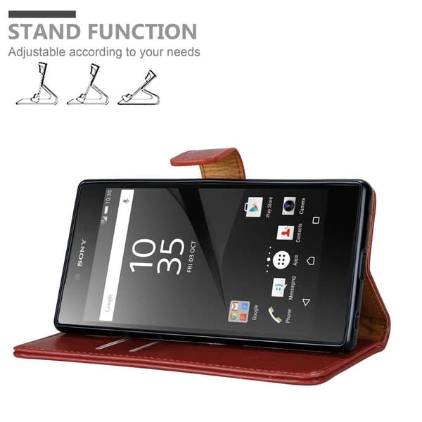 Deksel til Sony Xperia Z5 PREMIUM Lommebokdeksel med magnetisk lukking, stativfunksjon og kortlomme