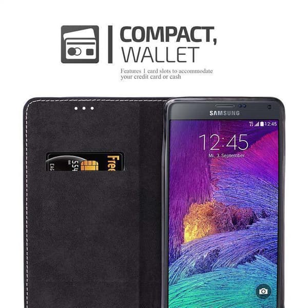 Fordral för Samsung Galaxy NOTE 4 Skal med magnetisk stängning, ståfunktion och kortficka Mobilskydd