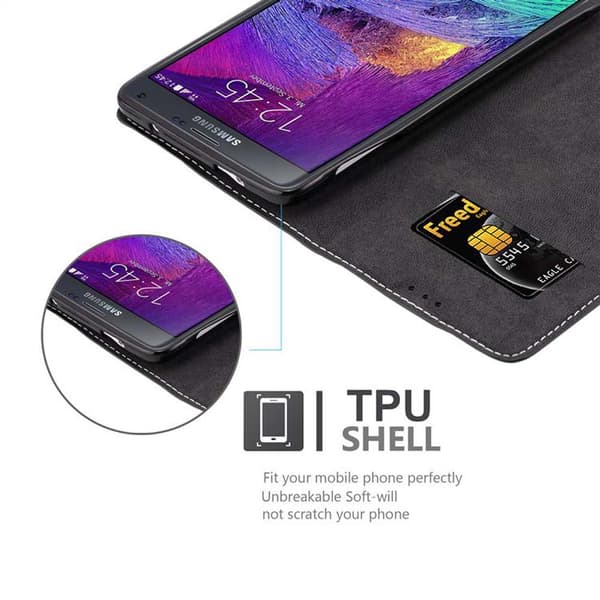 Fordral för Samsung Galaxy NOTE 4 Skal med magnetisk stängning, ståfunktion och kortficka Mobilskydd