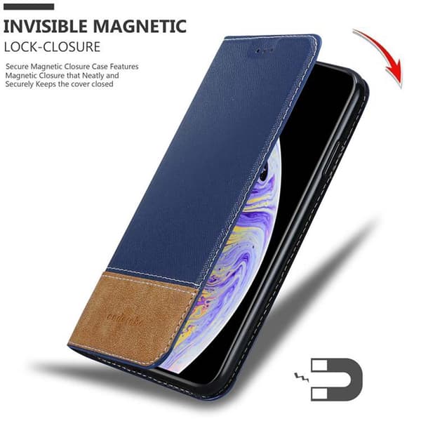 Lommebokdeksel til iPhone XS MAX Deksel med magnetisk lukking, stativfunksjon og kortlomme