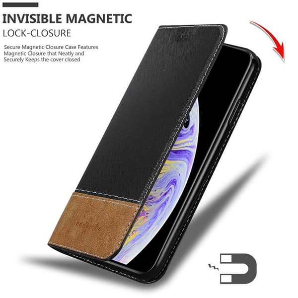 Lommebokdeksel til iPhone XS MAX Deksel med magnetisk lukking, stativfunksjon og kortlomme