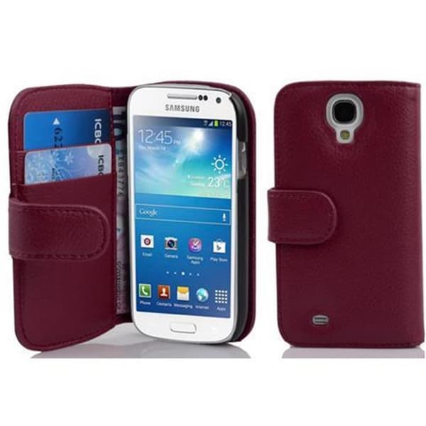 Samsung Galaxy S4 MINI Skal Fodral Plånboksfodral Case Skyddsfodral i texturerat konstläder och kortficka