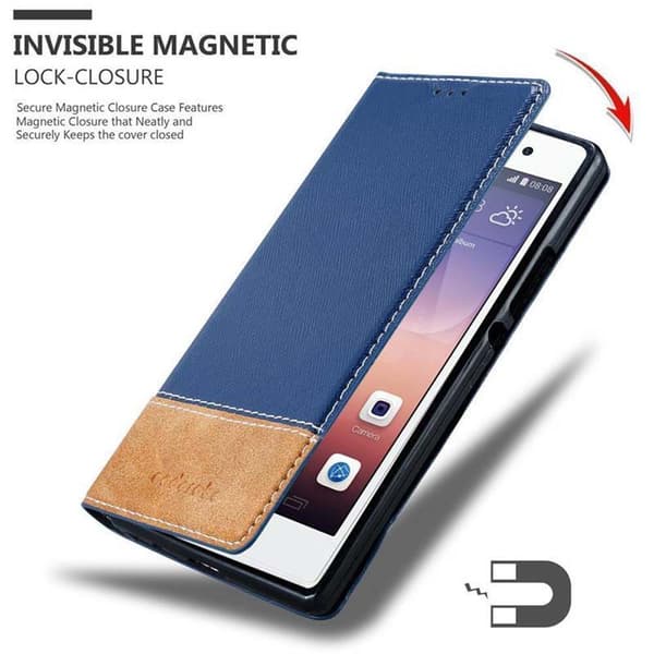 Huawei ASCEND P7 Suojakotelo Suojakuori Lompakkokotelo Matkapuhelinkotelo jossa magneettisuljenta, jalusta-toiminto ja korttitasku