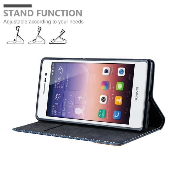 Fordral för Huawei ASCEND P7 Skal med magnetisk stängning, ståfunktion och kortficka Mobilskydd