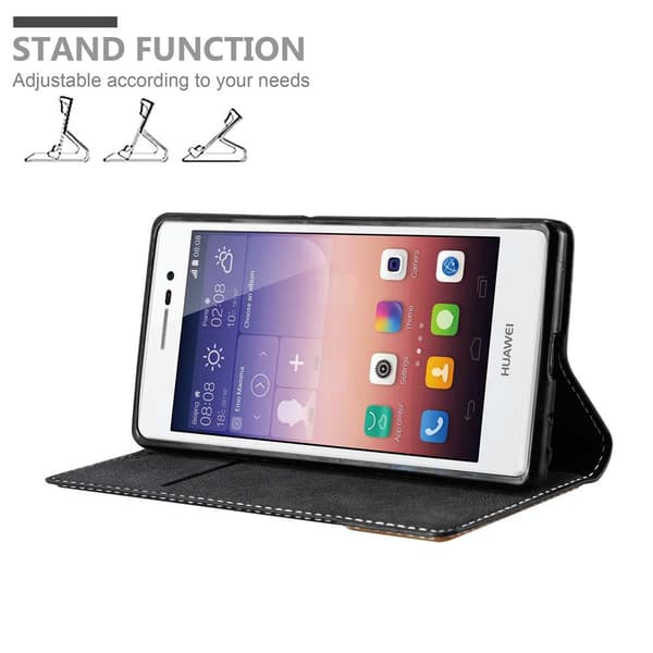 Fordral för Huawei ASCEND P7 Skal med magnetisk stängning, ståfunktion och kortficka Mobilskydd