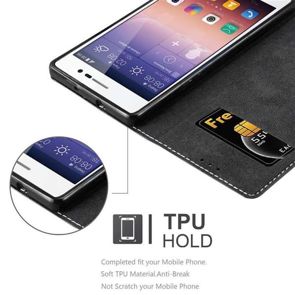 Fordral för Huawei ASCEND P7 Skal med magnetisk stängning, ståfunktion och kortficka Mobilskydd