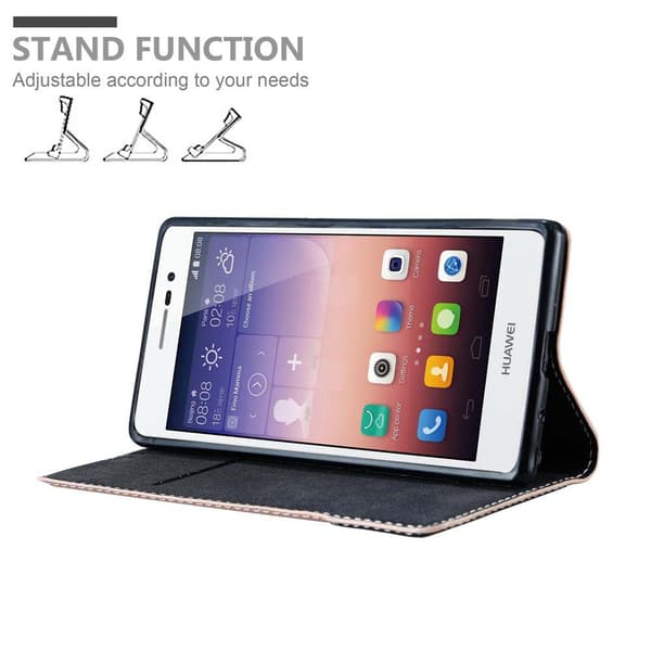 Fordral för Huawei ASCEND P7 Skal med magnetisk stängning, ståfunktion och kortficka Mobilskydd