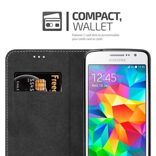 Fordral för Samsung Galaxy GRAND PRIME Skal med magnetisk stängning, ståfunktion och kortficka Mobilskydd