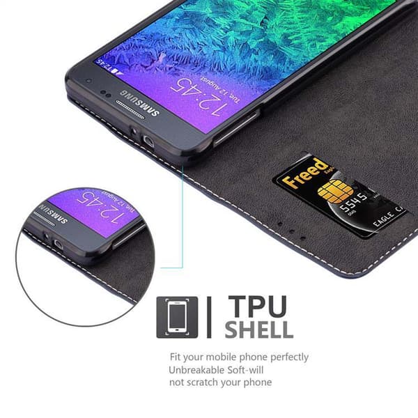 Fordral för Samsung Galaxy ALPHA Skal med magnetisk stängning, ståfunktion och kortficka Mobilskydd