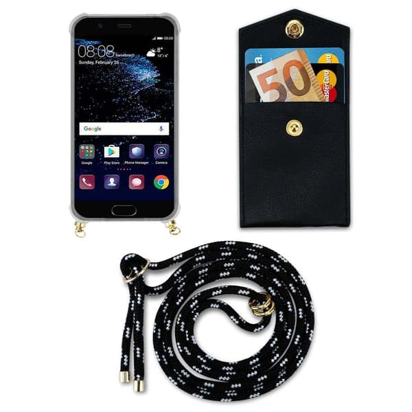 Huawei P10 Suojakuori ketju Silikoni suojakotelo Gold Rings johto hihna ja irrotettava asia