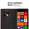 Pikkukuva 6 / 6: Nokia Lumia 830 Suojakotelo Suojakuori Lompakkokotelo Matkapuhelinkotelo jossa magneettisuljenta, jalusta-toiminto ja korttitasku