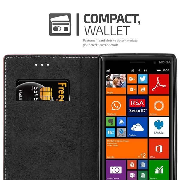 Fordral för Nokia Lumia 830 Skal med magnetisk stängning, ståfunktion och kortficka Mobilskydd