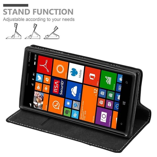 Fordral för Nokia Lumia 830 Skal med magnetisk stängning, ståfunktion och kortficka Mobilskydd