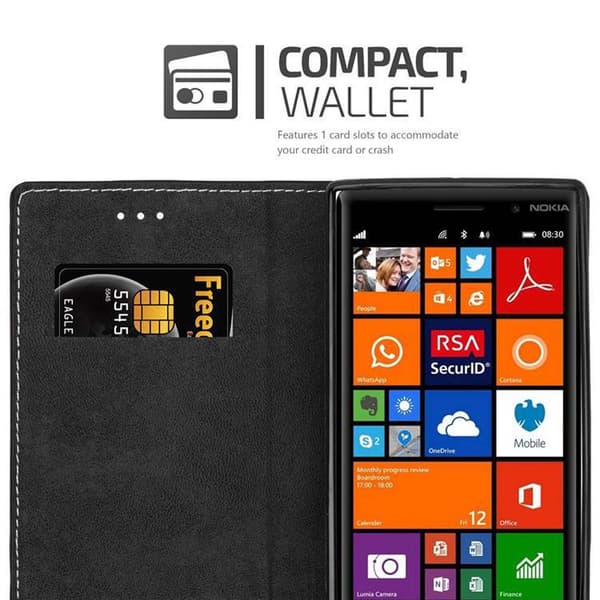 Fordral för Nokia Lumia 830 Skal med magnetisk stängning, ståfunktion och kortficka Mobilskydd
