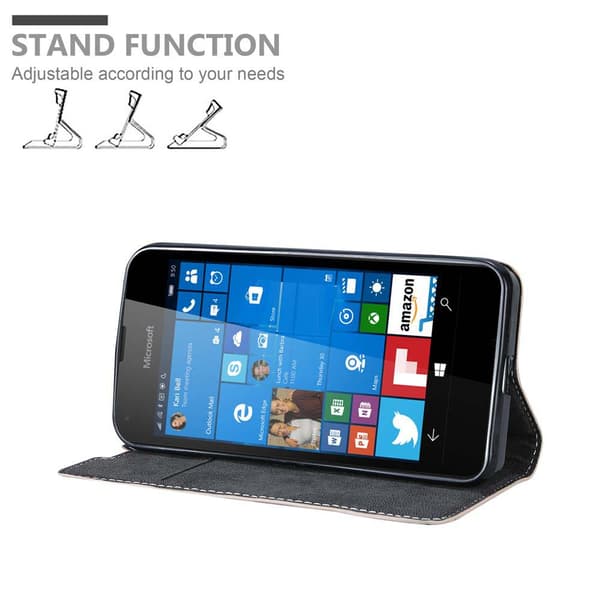 Nokia Lumia 550 Suojakotelo Suojakuori Lompakkokotelo Matkapuhelinkotelo jossa magneettisuljenta, jalusta-toiminto ja korttitasku