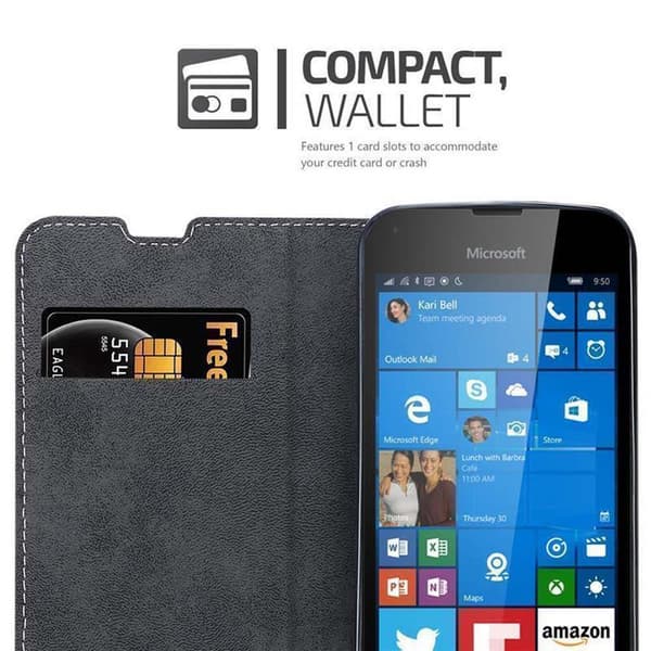 Nokia Lumia 550 Suojakotelo Suojakuori Lompakkokotelo Matkapuhelinkotelo jossa magneettisuljenta, jalusta-toiminto ja korttitasku