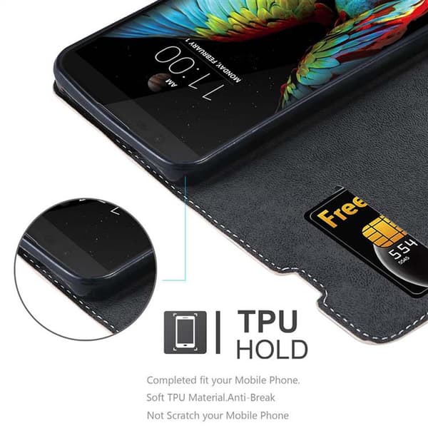 LG K10 2016 Suojakotelo Suojakuori Lompakkokotelo Matkapuhelinkotelo jossa magneettisuljenta, jalusta-toiminto ja korttitasku