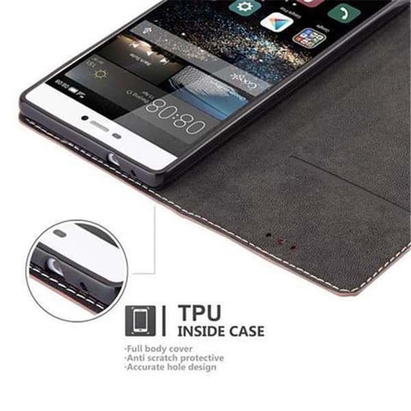 Huawei P8 Suojakotelo Suojakuori Lompakkokotelo Matkapuhelinkotelo jossa magneettisuljenta, jalusta-toiminto ja korttitasku