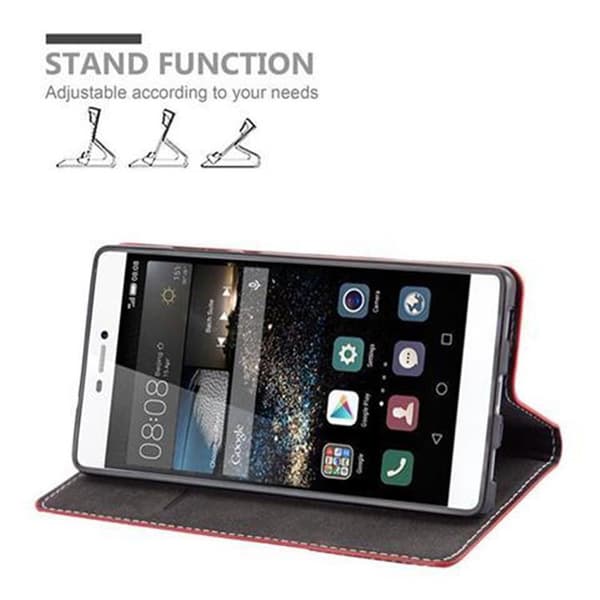 Huawei P8 Suojakotelo Suojakuori Lompakkokotelo Matkapuhelinkotelo jossa magneettisuljenta, jalusta-toiminto ja korttitasku