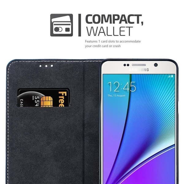 Lommebokdeksel til Samsung Galaxy NOTE 5 Deksel med magnetisk lukking, stativfunksjon og kortlomme
