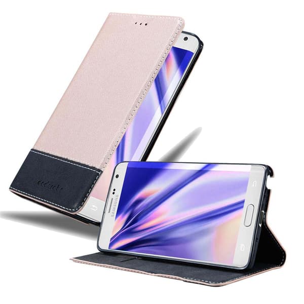 Fordral för Samsung Galaxy NOTE EDGE Skal med magnetisk stängning, ståfunktion och kortficka Mobilskydd ROSE GULD SVART