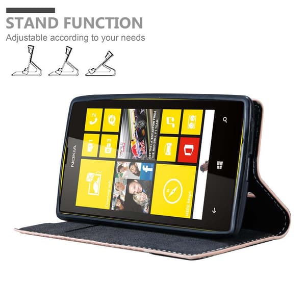 Nokia Lumia 520 / 521 Suojakotelo Suojakuori Lompakkokotelo Matkapuhelinkotelo jossa magneettisuljenta, jalusta-toiminto ja korttitasku